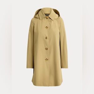 062 LAUREN RALPH LAUREN TRENCH SZ S P 18.7” L 34.5”